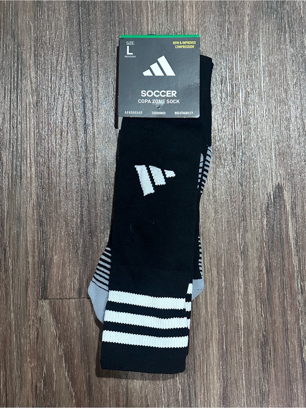 adidas Black & White Soccer Copa Zone Athletic Socks